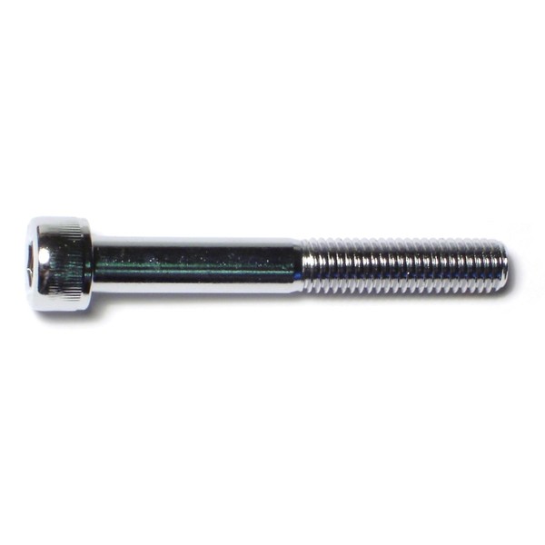 Midwest Fastener M8-1.25 Socket Head Cap Screw, Chrome Plated Steel, 60 mm Length, 5 PK 74427